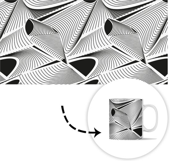 Mug - Tasse à café - Motif - Abstrait - Zwart Wit - Tasses - 350 ML - Tasse - Tasses à café - Tasse à thé