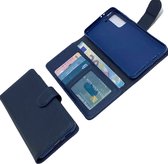 Samsung Galaxy A72 Blauw Portemonnee Wallet Case - boek Telefoonhoesje Kunst leer - Book case - 2x Gratis Screen Protector