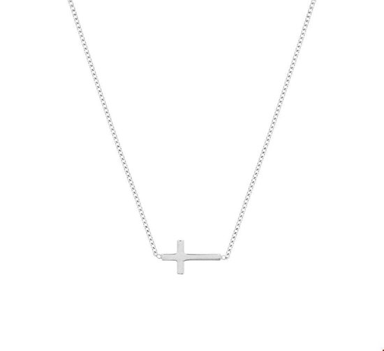 Zilver Gerhodineerde Collier kruis 1 1324419