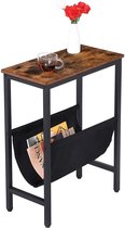 A.T. Shop Bijzettafel, banktafel met opbergruimte, 48 x 24 x 61 cm, nachtkastje, koffietafel, eenvoudig te monteren, donkerbruin