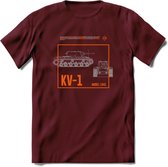 KV-1 Heavy tank leger T-Shirt | Unisex Army Tank Kleding | Dames / Heren Tanks ww2 shirt | Blueprint | Grappig bouwpakket Cadeau - Burgundy - M