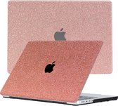 Lunso Geschikt voor MacBook Pro 14 inch (2021-2023) cover hoes - case - Glitter Rose Goud