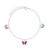 KAYA Sieraden | Zilveren Kinderarmband 'Glitter Butterfly'