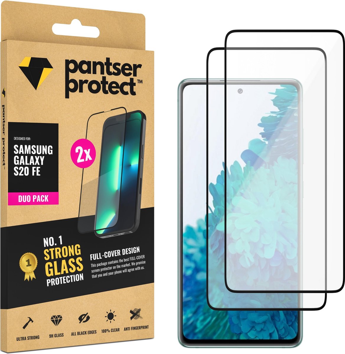 DUO-PACK - 2x Pantser Protect™ Glass Screenprotector Geschikt voor Samsung Galaxy S20 FE - Case Friendly - Premium Pantserglas - Glazen Screen Protector