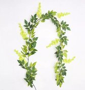 Kunstgroen slinger 180 cm groen bloemen