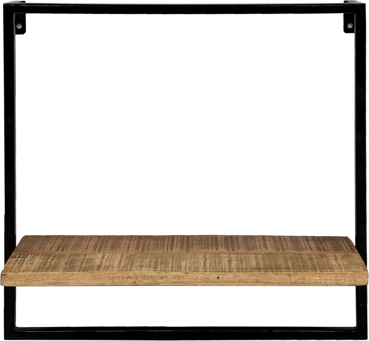 Wandplank - Hangplank - Boekenplank 50x50x25 cm - Mangohout - Metalen frame