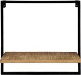 Wandplank - Hangplank - Boekenplank 50x50x25 cm - Mangohout - Metalen frame