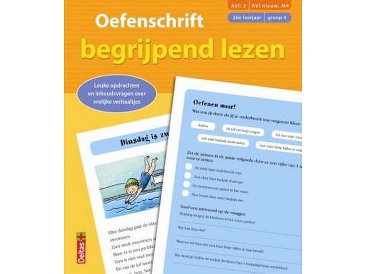 leren lezen Oefenschrift begrijpend lezen AVI:3/M4 23 cm, Willemijn van
