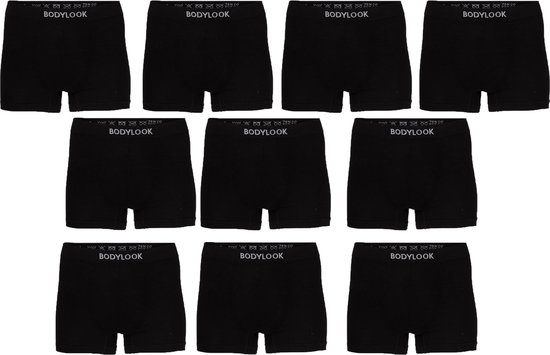 Naadloze boxershort heren 10-pak zwart