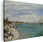 Artaza Canvas Schilderij Regatta in Sainte-Adresse - Claude Monet - 80x60 - Kunst - Canvas Print - Muurdecoratie