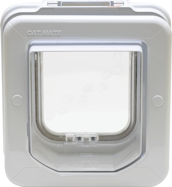 Cat Mate Elite I.D. Disc Kattenluik met Timerbediening 26,5 cm x 24,8 cm — wit - 305W