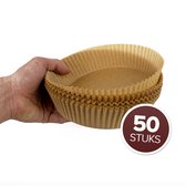 Nimma® Airfryer Bakpapier - 50 Stuks - Wegwerpbakjes voor Airfryer XL en XXL - Incl. E-Book - 20cm