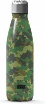 thermosfles Camouflage 500 ml staal groen