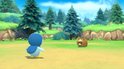 Een Piplup en een Bidoof in een grasrijke omgeving met bomen.