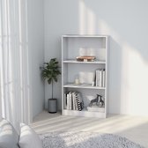 vidaXL Boekenkast met 3 schappen 60x24x108 cm spaanplaat hoogglans wit