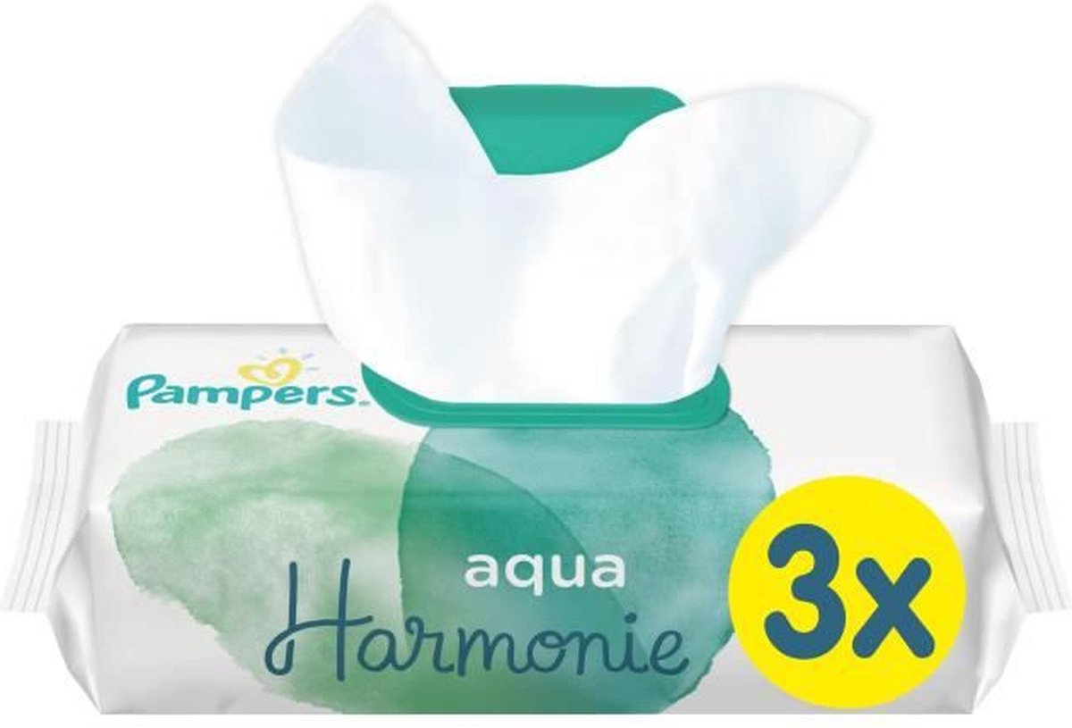 PAMPERS Aqua Harmonie Babydoekjes - 3x48 - 144 doekjes PAMPERS Aqua Harmonie Babydoekjes - 3x48 - 144 doekjes