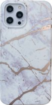 iPhone SE 2022 Back Cover Hoesje Marmer - Marmerprint - Marble Design - Soft TPU - Backcover - Apple iPhone SE 2022 - Marmer Wit