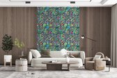 Behang - Fotobehang Fantasy - Design - Kleuren - Retro - Breedte 160 cm x hoogte 220 cm