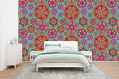 Behang - Fotobehang Design - Flower Power - Kleuren - Breedte 435 cm x hoogte 260 cm