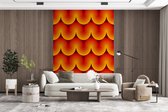 Behang - Fotobehang Design - Retro - Rood - Abstract - Breedte 160 cm x hoogte 220 cm