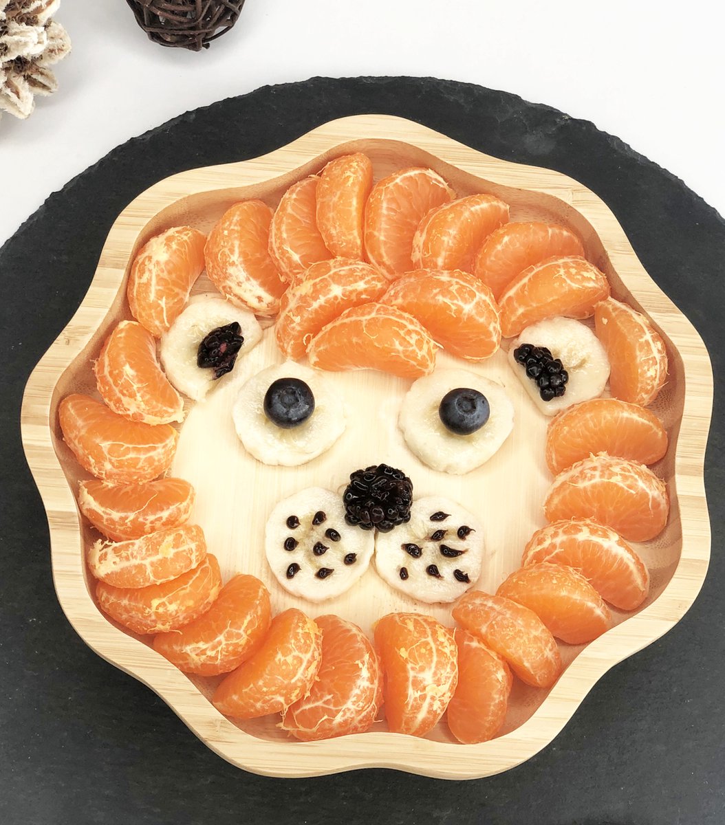 Kleiner Fuchs Assiette en bambou enfant avec ventouse + cuillère
