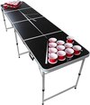 Afbeelding van het spelletje BeerCup Backspin Beer Pong tafelset Lines - Speeltafel - Beerpong tafel 244 x 76 x 61 cm - 50x party bekers