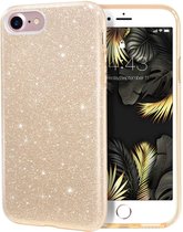 HB Hoesje Geschikt voor Apple iPhone SE (2022 / 2020) - Apple iPhone 7 & 8 Goud - Glitter Back Cover