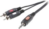 SpeaKa Professional - Jack Audio/phone kabel - SP-7869920 RCA / Jack Audio/phono kabel [2x RCA plug (phono) - 1x Jack plug 3.5 mm] - 1.50 m - Zwart