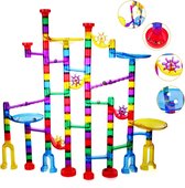 Ucradle kbaan, 152 stuks, meerkleurige kbaan, marmer run-set met baanelementen en glazen ks, educatief speelgoed en bouwspeelgoed voor kinderen, meisjes en jongens, 4+
