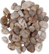 Decoratie/hobby stenen/kiezelstenen zandkleur 350 gram - 0,8 a 1,2 cm zandkleur