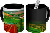 Magische Mok - Foto op Warmte Mok - Abstracte tekening van een boerenlandschap - 350 ML - Uitdeelcadeautjes
