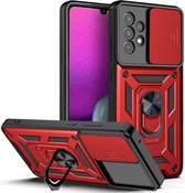 Coque Samsung Galaxy A33 Camera Slider et Kickstand Ring Rouge