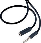 SpeaKa Professional SP-7870692 Jackplug Audio Verlengkabel [1x Jackplug male 3.5 mm - 1x Jackplug female 3.5 mm] 1.50 m Zwart SuperSoft-mantel