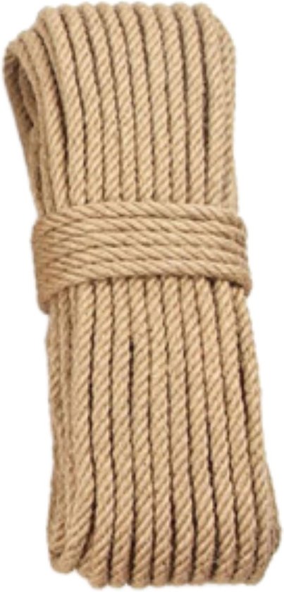 Ledent Macramé Touw, Dubbel Getwist  8mm, 50M, Natuur  - Van 100 Geregenereerd Katoengaren Macrame Touw In Verschillende Afmetingen Om Mee Te Knutselen