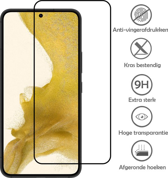 Protecteur d'écran Samsung S22 Plus 3D Full Cover - Glas protecteur d'écran Samsung Galaxy S22 Plus - Glas protecteur d'écran Samsung S22 Plus 5G Full Opaque - 2 pièces