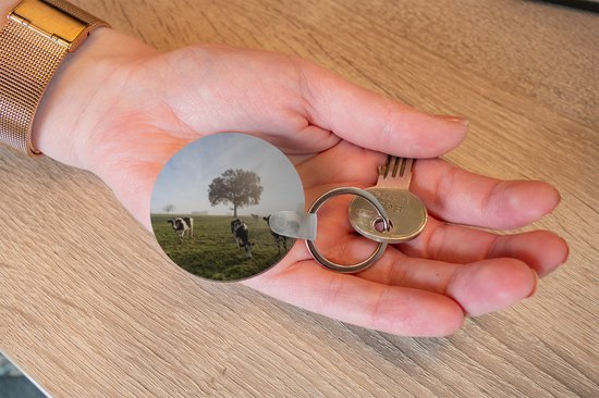 Porte-clés - Vaches - Lumière - Brouillard - Plastique - Rond - Cadeaux à distribuer