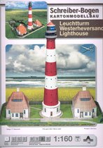 bouwplaat / modelbouw in karto Gebouwen : vuurtoren Westerhaversand, schaal 1:160