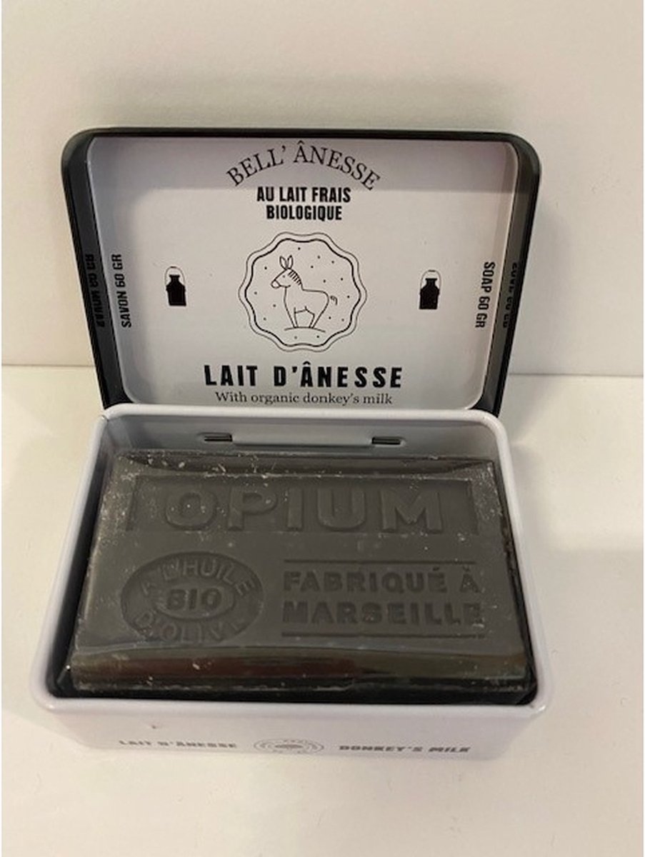 Goedkoopste Metalen doosje Lait D'Anesse zeep Opium 60 gr.