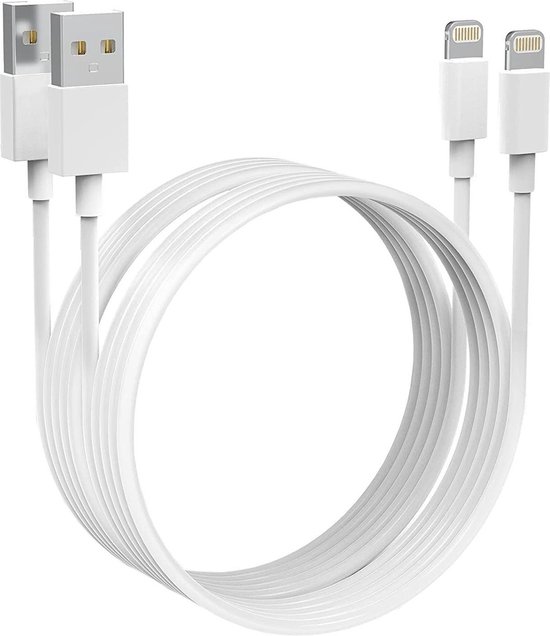 geweer Oh tegenkomen iPhone oplader kabel - iPhone kabel - Lightning USB kabel - iPhone lader  kabel... | bol.com