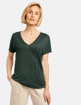 GERRY WEBER Dames Shirt met korte mouwen en wikkeleffect