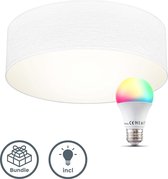 B.K.Licht - Slimme RGB Plafondlamp - Ø30cm - modern - voor binnen - wit - met E27 fitting - incl. smart RGB en CCT lichtbron