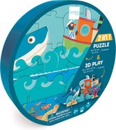 Scratch PlayPuzzle 30pcs: 3D OCEAAN 33x23,1cm, in ronde doos 20x20x4,5cm, 3+