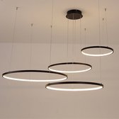 Loft Home Moderne Hanglamp | 3 Ringen, 40, 60, 80 CM | Verlichting | Plafondlamp | Modern | Kroonluchter | Zwart