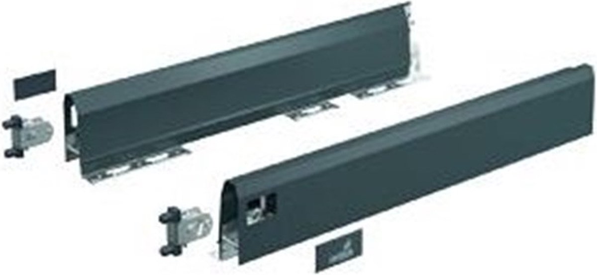 Hettich ArciTech zijwandset antraciet 94mm/550mm