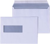 DULA - C5 Enveloppen - Met venster links - A5 formaat wit - 229 x 162 mm - 250 stuks - Zelfklevend met plakstrip - 80 Gram