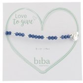 Biba Armband - Zilver plated - Blauw
