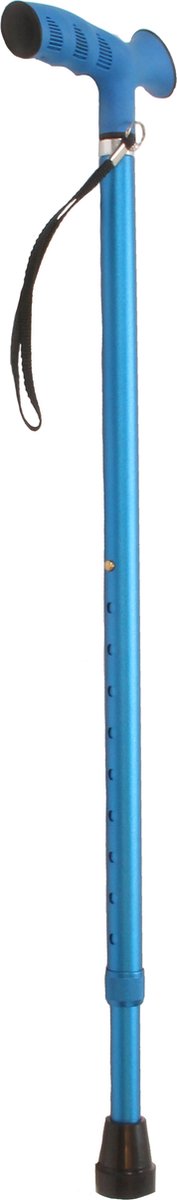 Premis wandelstok TPR voorgevormde handgreep in hoogte verstelbaar 72-95cm - Blauw