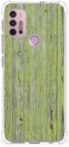 Telefoonhoesje met foto Motorola Moto G30 | G20 | G10 GSM Hoesje met doorzichtige rand Green Wood