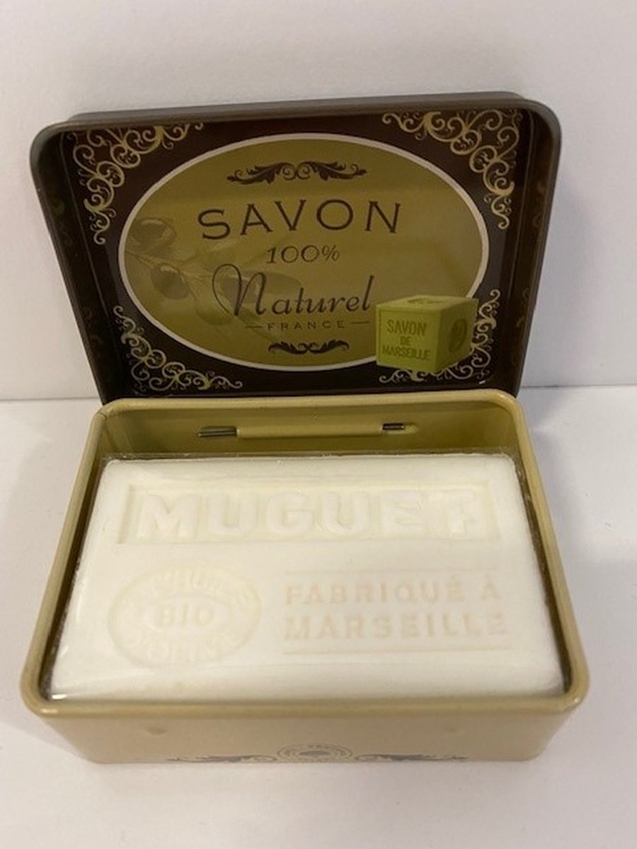Goedkoopste Metalen doosje Savon Naturel zeep Muguet 60 gr.