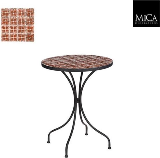 Mica Decorations Table d'appoint Alberto marron, mosaïque H76 x P61cm